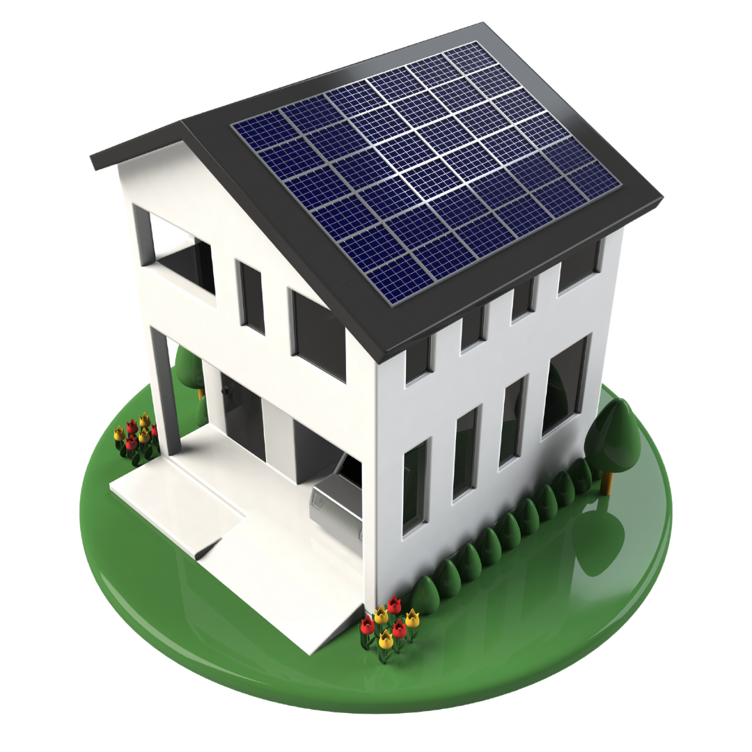 Home with solar panels